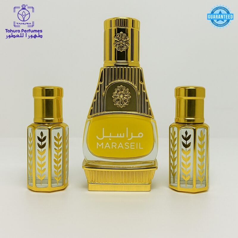 Rasasi Maraseil premium attar bottle and packaging in 15ml size - unisex floral woody oriental perfume