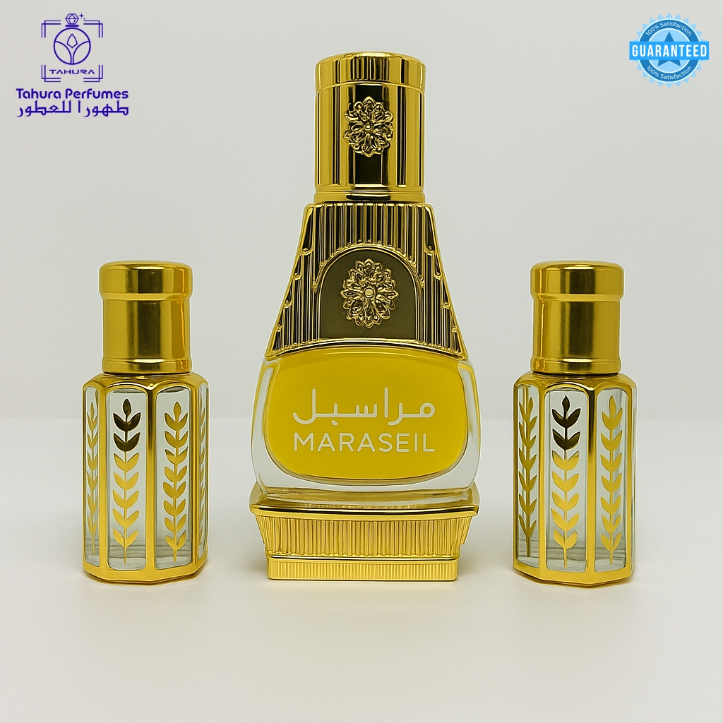 Rasasi Maraseil premium attar bottle and packaging in 15ml size - unisex floral woody oriental perfume