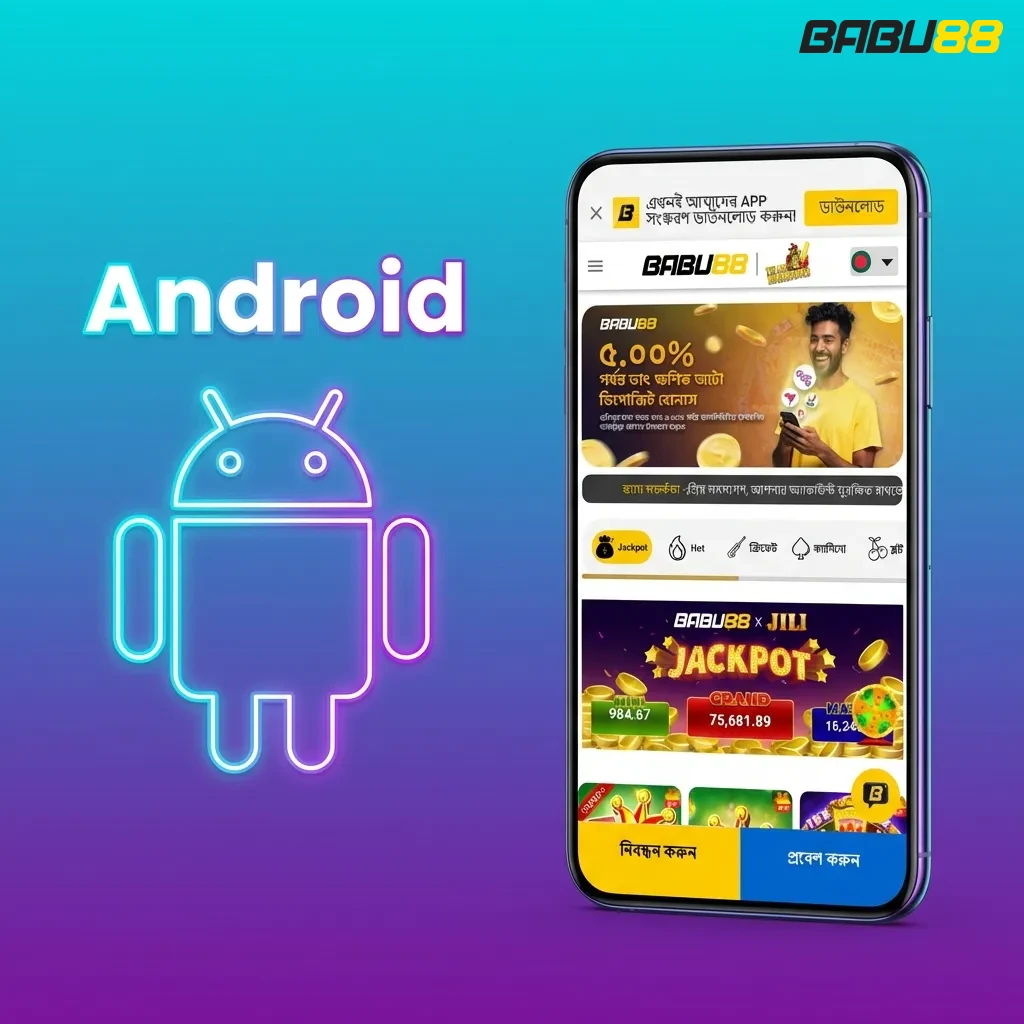 Android app installation guide showing 5 steps: download APK, enable unknown sources, open file, install, and login.