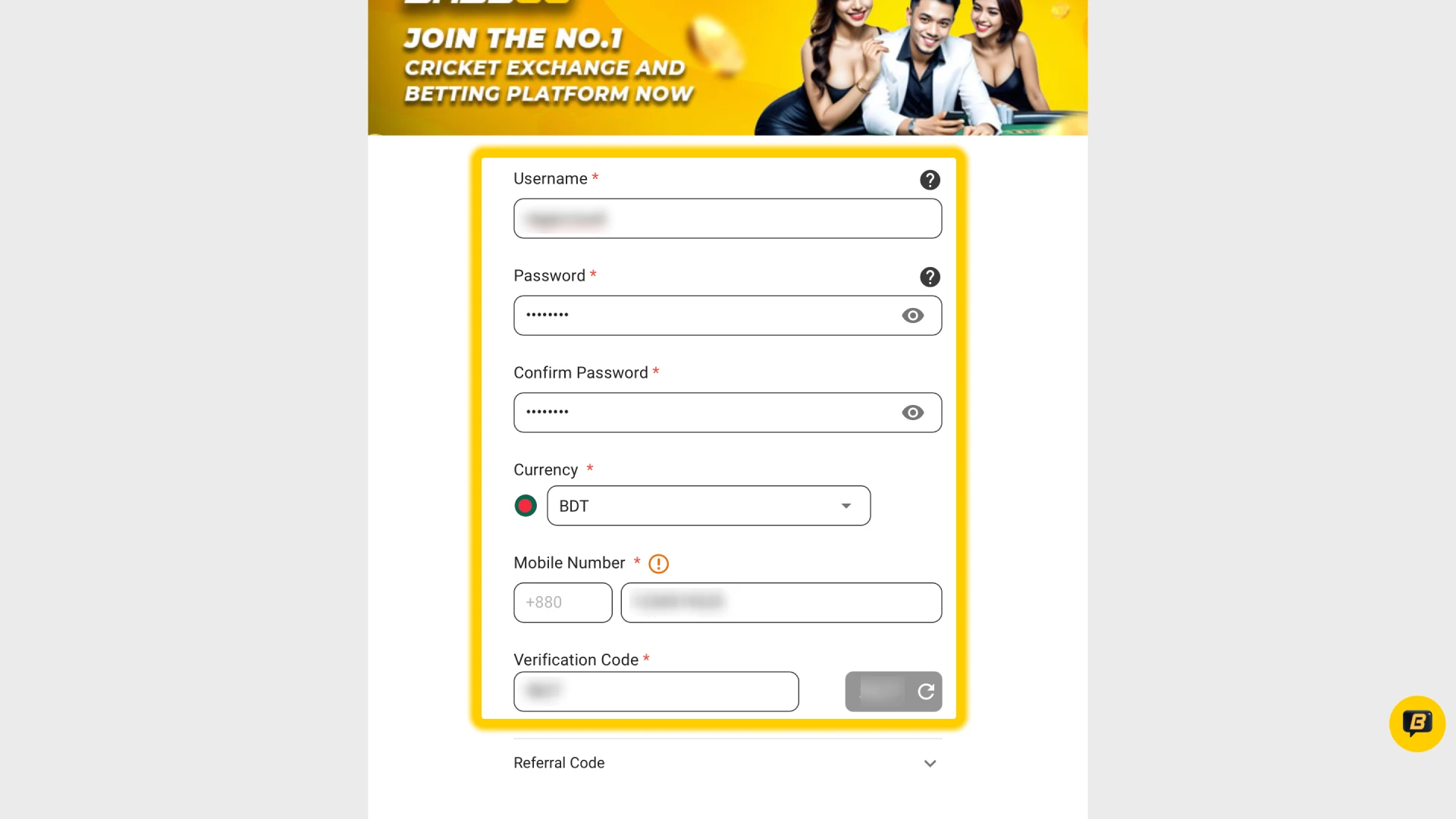 Enter Required Details.