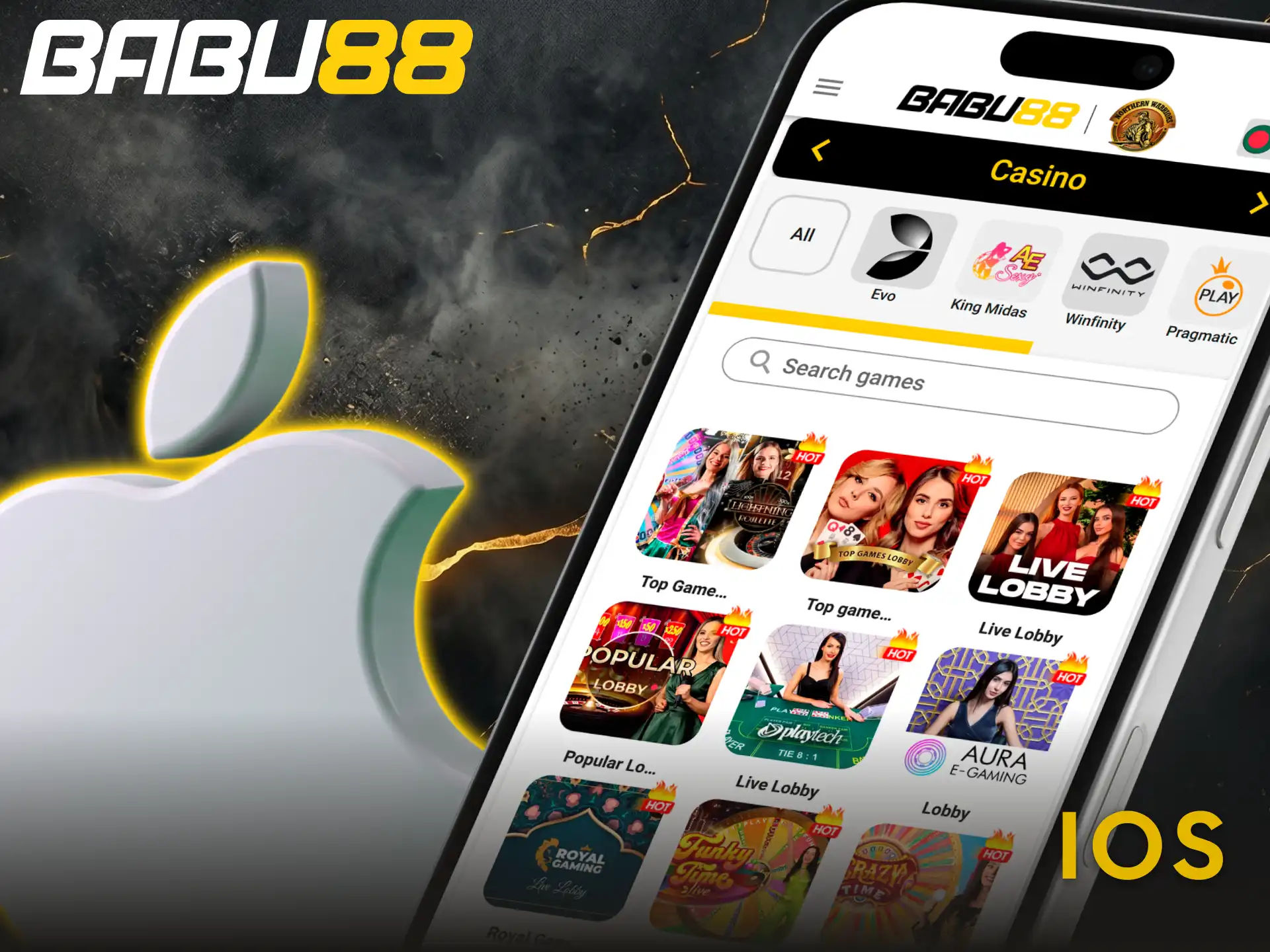 Install the Babu88 app on your iOS smartphone or tablet.
