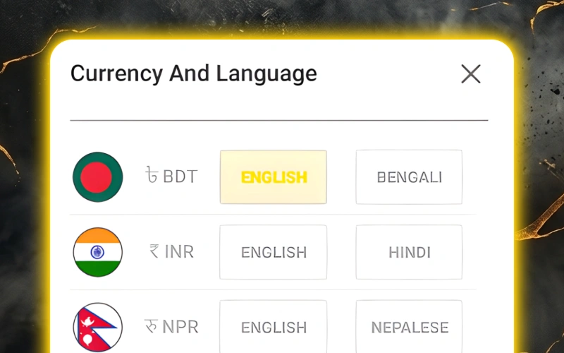 Switch to the native Bengali language option on the official Babu88 platform.